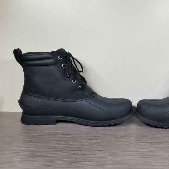 UGG Rain Ready Gatson Mid Boot, Black Waterproof Leather, Mens Size 10 / 43 - Picture 6 of 12
